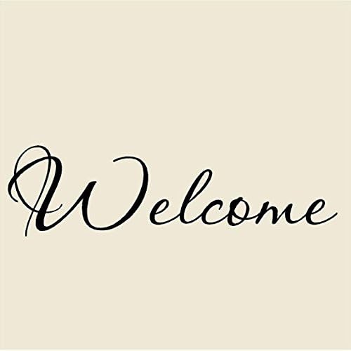 "Welcome " Style 6 Front Door Sticker Entry Way vinyl lettering decal 6"H x 22"W