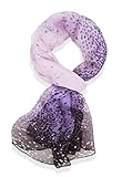 V28 Womens Floral & Graphic Print 100% Silk Great Nature Pattern Scarf (Petaled-Purple)
