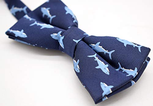 Carahere Boys Handmade Adjustable Pre-Tied Pattern Bow Ties For Kids Toddler Bow Ties (shark pattern)