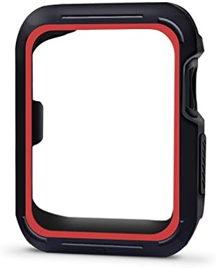 Apple Watch Case for Series 3, Series 2, Series 1 38mm 42mm, Vitech Apple Watch Plate Soft Slim Protective Cover Bumper for iWatch Nike+, Sport, Edition All Models (Black-Red, 42mm)