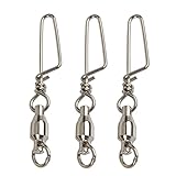 Shelure Ball Bearing Swivel with Coastlock Snap Strong Welded Ring Fishing Swivels Assortment for Saltwater Silver Coated(pack of 20)