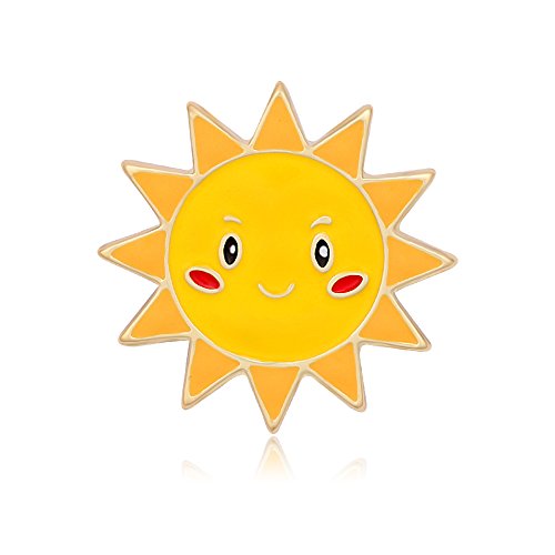 MANZHEN Gold Sun Cloud Rainbow Enamel Brooch Lapel Pin Badge (Sun) - Thumbnail 4