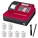 Casio Cash Register for Small/Medium Sized Retail Businesses (Red) bundle