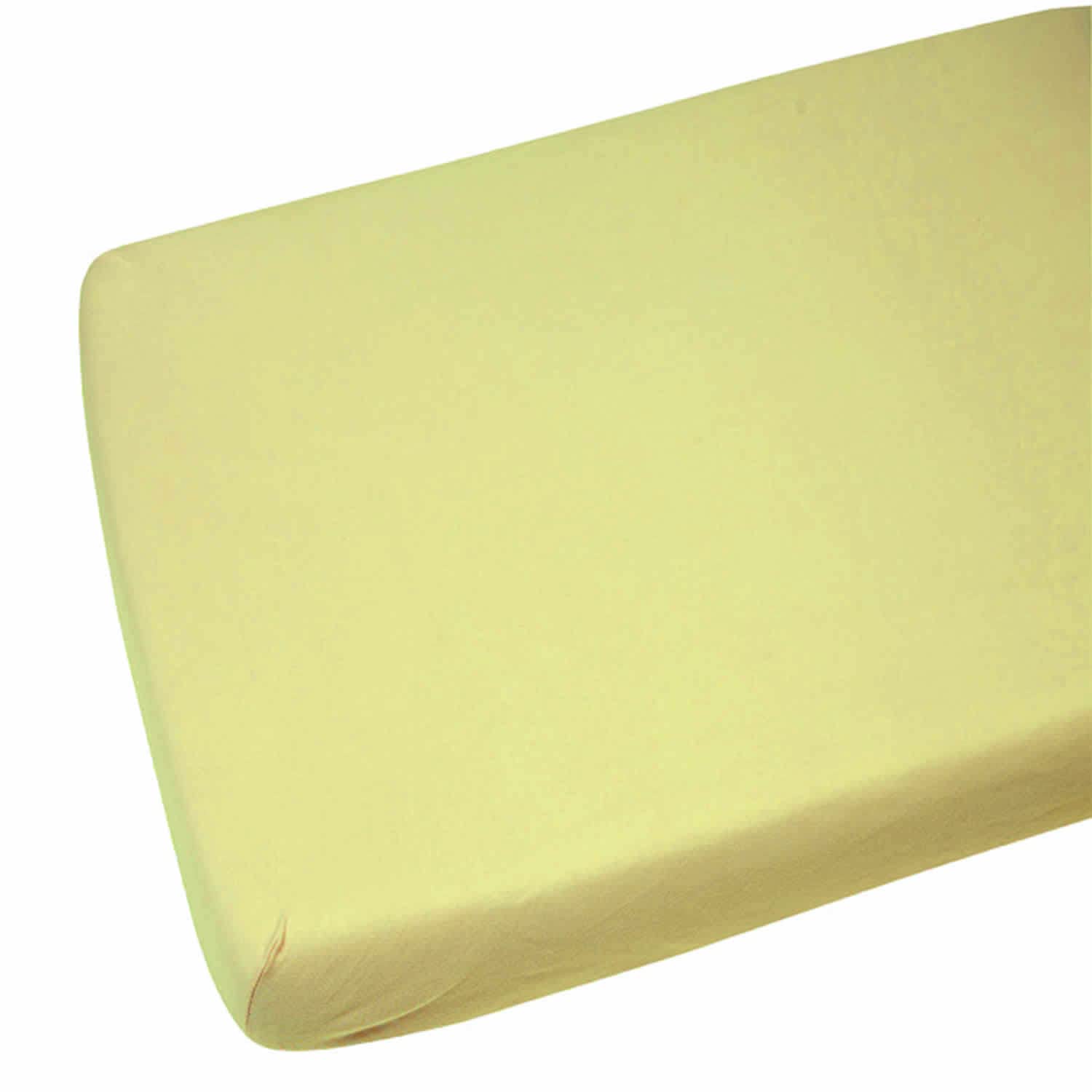 2 x AmigoZone Pollyotton Cot Bed Fitted Sheet (Lemon, Cot Bed (70 x 140cm))