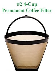 1 X 4-Cup Cone Shape Permanent Coffee Filter fits