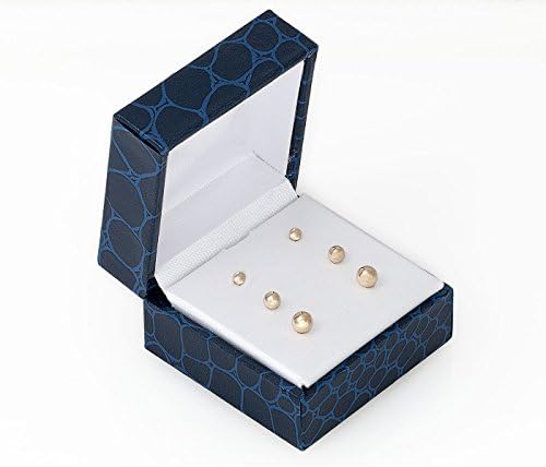 14K Solid Yellow Gold Ball Stud Earrings (3-Pair-Pack) 3MM 4MM AND 5MM