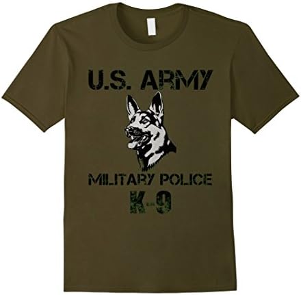 Mens US ARMY MILITARY POLICE K-9 T-SHIRT 2XL Olive