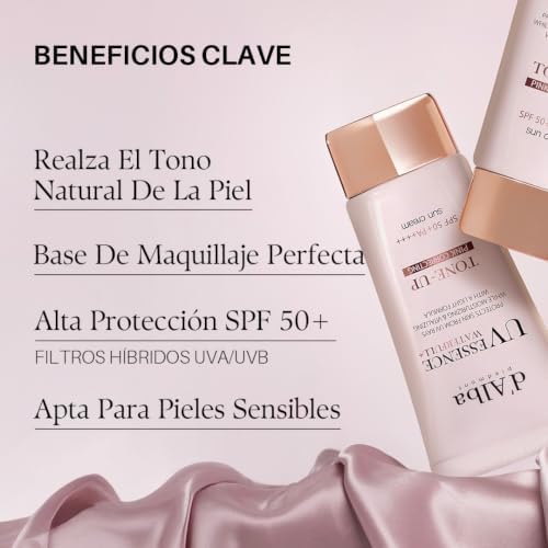 d'alba Loción Solar Tonificante Waterfull SPF50+PA++++ de Trufa Blanca italiana, Crema Solar Teñida con Filtros UV Veganos, Loción Solar Brillante e iluminadora, Skincare Coreano
