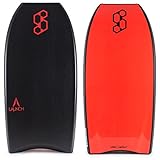 Mike Stewart Launch Tech 43 Crescent Tail 2017 Bodyboard - Black deck, Black rails, Red bottom
