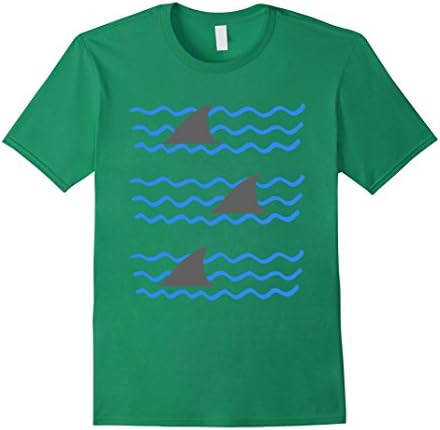 Mens Shark Fins In The Waves T Shirt  Medium Kelly Green