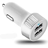 Omni Inc Smart Mini Dual USB Car Charger 5V 3.1Amp 15.5W - 1.0&2.1A Universal Ports, Smart Power Supply iPods, iPhones, Cell Phones & Tablet, Android Devices, Portable Cigarette Lighter Plug, Mobile Travel Charging Station 12V Input