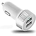 Omni Inc Smart Mini Dual USB Car Charger 5V 3.1Amp 15.5W - 1.0&2.1A Universal Ports, Smart Power Supply iPods, iPhones, Cell Phones & Tablet, Android Devices, Portable Cigarette Lighter Plug, Mobile Travel Charging Station 12V Input