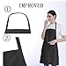LOYHUANG Total 6PCS Black Apron for Wowen Adult Unisex with 2 Pockets-Chef Cooking Baking Kitchen Restaurant Crafting Painting Party Aprons