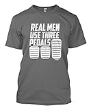 Real Men Use Three Pedals Men's T-shirt (Medium, CHARCOAL)