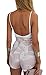 FANCYINN Women 2 Pieces White Crop Top and Short Pants with Belt Casual Style