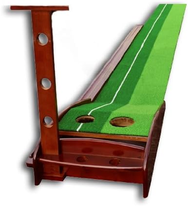 Double Sky Wooden Putting Mat Automatic Ball Return Golf Putting Green