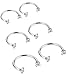 FIBO STEEL 316L 2-6pcs Stainless Steel (8mm,10mm,12mm) 16G Horseshoe Lip Nipple Eyebrow Ring Nose Daith Ear Cartilage Helix Piercing Hoop Rings 3mm Cubic Zirconia Inlaid