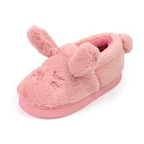 Toddler Girls Boys Slipper Shoes For Kids Warm Winter Bedroom Indoor House Slipper (13 M US Little Kid, Pink)