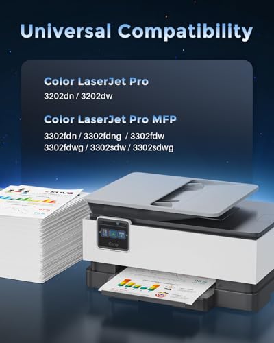 Kuva 219X Toner with Chip Compatible with HP W2190X W2190A 219A for Color LaserJet Pro MFP 3302FDW 3302SDW 3302FDN 3302FDNG 3302FDWG 3302SDWG 3202DN 3202DW (4-Pack)