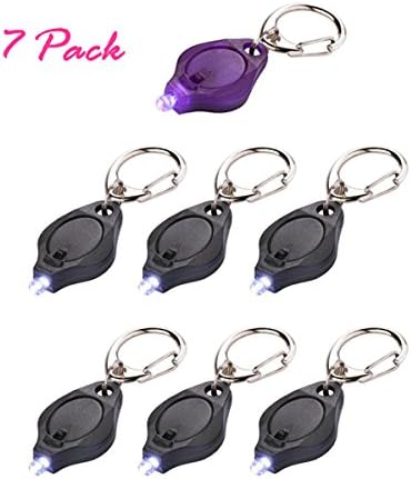 Ke Senle 7 Pack Mini LED Keychain Flashlight, Ultra Bright Key Ring Light Torch, Batteries Included