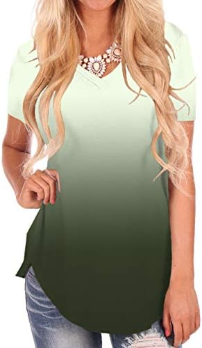 Women's Short Sleeve V-Neck Loose Casual Tee T-Shirt Tops