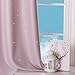 NICETOWN Children Window Darkening Curtains - Bedroom Star Cutouts Starry Night Magical Drape Panels for Girl's Princess Themed Rooms/Nursery Room (Lavender Pink, 42 inches X 63 inches, 2 Pieces)