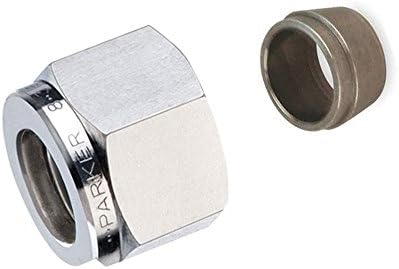 6 CPI-NFSET-5-SS-C 3/8" Parker CPI Stainless Steel Ferrule & Chrome Nut Components Set (5 Nuts & 5 Ferrules)