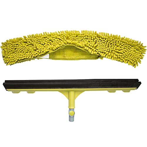 DocaPole 24” Window Scrubber for Large Windows Chenille Microfiber Washer for Cleansing Glass