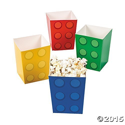 Fun Express Block Party Popcorn Boxes (24pc) for Birthday – Party Supplies – Containers & Boxes – Paper Boxes – Birthday…
