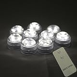 Acmee (pack of 10) 3LEDs Bright White LED Water Proof Vase Light With Remote Control for wedding or party decoration, /LED Submersible Candle Light With Remote in White for Table Centerpiece
