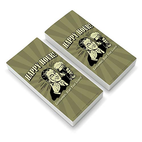 Happy Hour Gentlemen Start Your Livers Funny Humor Eraser Set of 2