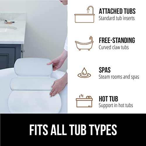 Gorilla Grip Bath Pillow for Tub, Comfortable Bathtub Pillows for Neck