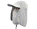 Ace Select Fishing Hat Protection Sun Cap w/Removable Shield Mask Neck Flap Grey
