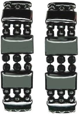Pair Of 2 Hematite Magnetic Therapy Bracelets ~ X-Wide & X-Long 8.5"-9.0"