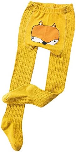Muium Toddler Kids Baby Girls Boys Cartoon Stockings Panty-hose Socks Anti-Slip Slipper Winter Warm Step Socks for 0-4 Years Old (S(aged 0-12 Months), Yellow)