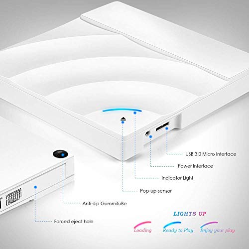 External CD DVD Drive, Teqsunrise USB 3.0 Ultra Slim Portable CD DVD Writer Burner Player,External Optical Disc Drives for PC,Desktop and Laptop,Support Windows XP/Win7/8/10/Vista/Linux/Mac OS