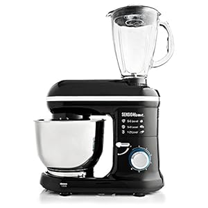 Sensio Home 2-in-1 Food Processor Blender & Stand Mixer Machine - 1300W Electric Motor - Dough Hook, Whisk, Beater…