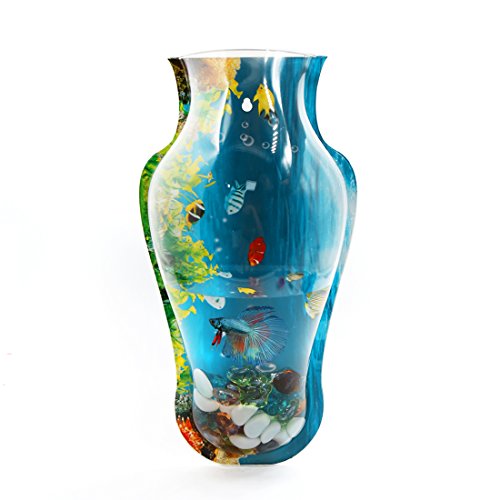 Uxcell acrylic vase shaped wall mounted hanging fishbow…