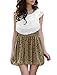 Allegra K Women Smocked Waist Lace Ruffle Dress Polka Dots Mini Dresses