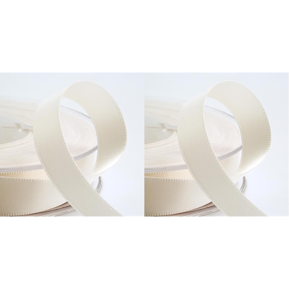 Italian Options Satin Ribbon, 16mm Wide x 25 Metre Roll, Ivory (Pack of 2) — image 1