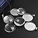 DROLE 40Pcs 30mm Stainless Steel Bezels and Cabochons - 20Pcs 30mm Cabochon Pendant Trays with Necklace Clasp and 20Pcs 30mm Rond Glass Cabochons for Cameo Jewelry
