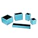 Vlando VPACK Desk Organizer - Office Leatherette 5-Compartment Pen Card Gadget Holder Desktop Stationery Storage Box (Peacock Blue)