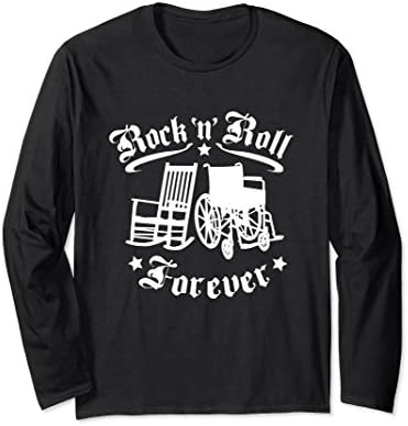 Unisex Rock and Roll Forever Funny Rocker Graphic Long Sleeve Shirt Medium Black
