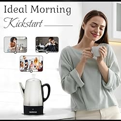 Mixpresso Electric Pot 10 Cup, Stainless Steel