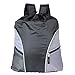 Damero Lightweight Drawstring Sackpack with Straps, Pockets, Reflective Tapes (Black)
