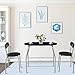 Tangkula 3 Piece Dining Set Modern Metal Frame Glass Top Table and 2 Chairs Set Home Kitchen Bistro Pub Breakfast Furniture, Black and Silver