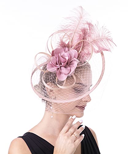 Haojing Women's Wedding Hat Hat Ladies Day Headband Tea Party Fascinators Kentucky Derby (T1-Piose)