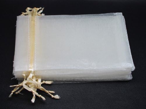 Vlonfine 25pcs Organza Drawstring Pouches Gift Bags 3.9x5.9Inches(10x15cm) (Ivory)