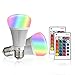 Z RGB LED Bulbs Color Changing Light Bulbs Dimmable 10W E26 Base with Daylight White and Remote Controller A19 Flood Light Bulb 100 Watt Equivalent (2 Pack)