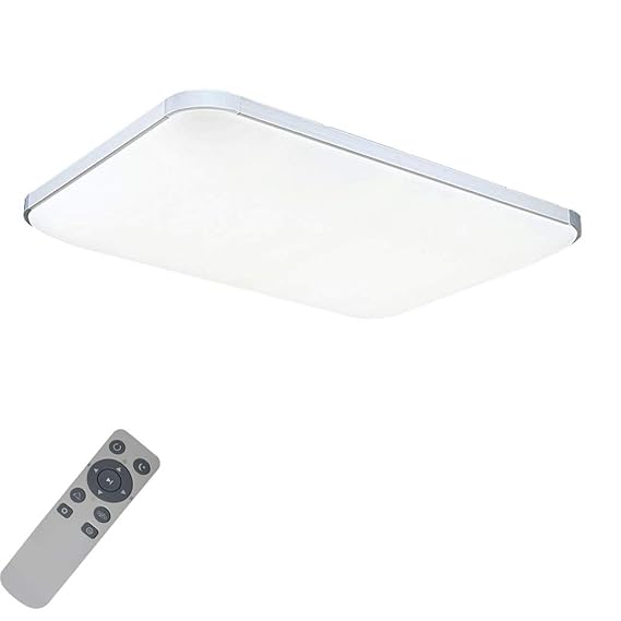 MYHOO 72W Dimmbar Ultraslim LED Deckenleuchte Modern Deckenlampe Schlafzimmer Küche Flur Wohnzimmer Lampe (Silber Dimmbar 300